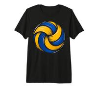 Dynamic Grunge Blue Yellow Brushstroke Volleyball Premium T-Shirt