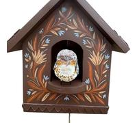 Dynamic Handcrafted Wooden Birdhouse Wall Art Decors with Gentle Kinetics Motion Moving Bird Creating Calming Shadows Unique Kinetics Art Wall Decors with Colorful Wooden Birdhouse and Moving Bird for
