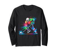 Dynamic Hockey Player Splash Action Long Sleeve T-Shirt