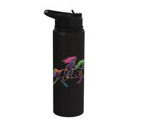 Dynamic Horse Rider Girl Speed Motion Line Art Riding Stainless Steel Insulated Water Bottle