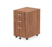 Dynamic Impulse Under Desk Pedestal 3 Drawer Walnut