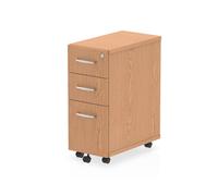 Dynamic Impulse Narrow Under Desk Pedestal 3 Drawer Oak