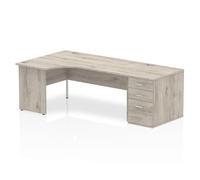 Impulse 1800 Left Crescent Grey Oak End Leg 800Ped