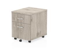 Dynamic Impulse Mobile Pedestal 2 Drawer Grey Oak