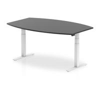 High Gloss 1800mm Writable Boardroom Table Black Top White Leg
