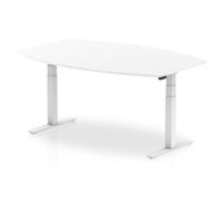 High Gloss 1800mm Writable Boardroom Table White Top White Leg