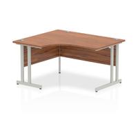 Impulse 1400 LH Desk Walnut Silver Leg