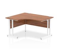 Impulse 1400 LH Desk Walnut White Leg