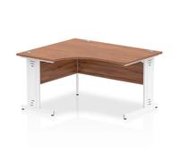Impulse 1400 LH Desk Walnut White CBL