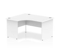 Impulse 1400mm Left Crescent Desk White Top Panel End Leg