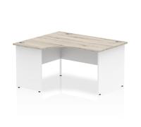 Impulse 1400 Left Crescent Grey Oak White End Leg