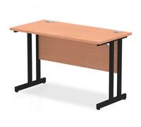 Dynamic Impulse 1200 x 600mm Straight Desk Beech Top Black Cantilever Leg
