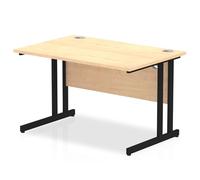 Dynamic Impulse 1200 x 800mm Straight Office Desk Maple Top Black Cantilever Leg