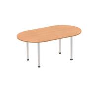 Impulse 1800 Boardroom Table Oak Silver Leg
