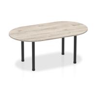 Impulse 1800 Boardroom Table Grey Oak Black Leg