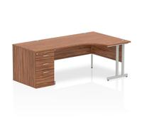 Impulse 1600mm Right Crescent Walnut 800 Ped