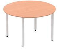 dynamic Impulse Circle Conference Table MFC (Melamine Faced Chipboard) Brown Silver 1,200 x 1,200 x 740 mm