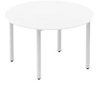 dynamic Impulse Circle Conference Table MFC (Melamine Faced Chipboard) White Silver 1,200 x 1,200 x 740 mm