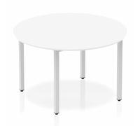 Impulse Circle Table 1200 White Box Frame Leg Silver - BF00197