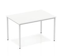 dynamic Impulse Conference Table Rectangular White 4 Metal legs 1,200 (W) x 800 (D) x 740 (H) mm MFC (Melamine Faced Chipboard)