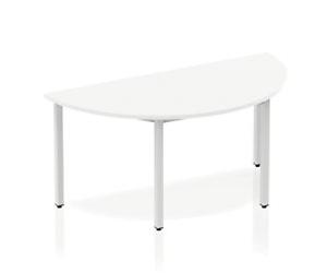 dynamic Impulse Conference Table Semi-circular White 4 Metal legs 1,600 (W) x 800 (D) x 740 (H) mm MFC (Melamine Faced Chipboard)