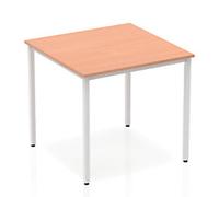 dynamic Impulse Conference Table Square Beech 4 Metal legs 800 (W) x 800 (D) x 740 (H) mm MFC (Melamine Faced Chipboard)