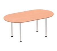 dynamic Impulse Freeform Conference Table MDF (Medium-Density Fibreboard) Brown, Silver 1,800 x 1,000 x 730 mm