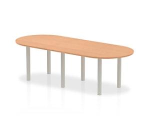 dynamic Impulse Freeform Conference Table Oak MDF (Medium-Density Fibreboard) Silver 2,400 x 1,000 x 730 mm