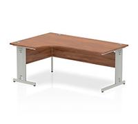 dynamic Impulse Left Hand Desk Corner Walnut Cantilever 1,800 (W) x 1,200 (D) x 730 (H) mm MFC (Melamine Faced Chipboard)
