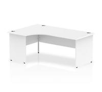 dynamic Impulse Left Hand Desk Corner White Base panel 1,800 (W) x 1,200 (D) x 730 (H) mm MFC (Melamine Faced Chipboard)