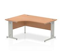 dynamic Impulse Left Hand Desk Freeform Oak Cantilever 1,600 (W) x 1,200 (D) x 730 (H) mm MFC (Melamine Faced Chipboard)