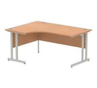 dynamic Impulse Left Hand Desk Freeform Oak Cantilever 1,600 (W) x 1,200 (D) x 730 (H) mm MFC (Melamine Faced Chipboard)