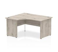 dynamic Impulse Left Hand Desk Rectangular Grey Oak Base panel 1,400 (W) x 1,200 (D) x 730 (H) mm MFC (Melamine Faced Chipboard)