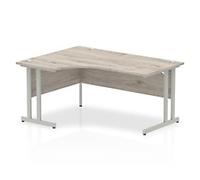 dynamic Impulse Left Hand Desk Rectangular Grey Oak Cantilever 1,600 (W) x 1,200 (D) x 730 (H) mm MFC (Melamine Faced Chipboard)