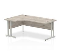 dynamic Impulse Left Hand Desk Rectangular Grey Oak Cantilever 1,800 (W) x 1,200 (D) x 730 (H) mm MFC (Melamine Faced Chipboard)