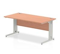 dynamic Impulse Office Desk Rectangular Beech Cantilever 1,600 (W) x 800 (D) x 730 (H) mm MFC (Melamine Faced Chipboard)