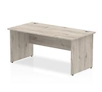 dynamic Impulse Office Desk Rectangular Grey Oak Base panel 1,600 (W) x 800 (D) x 730 (H) mm MFC (Melamine Faced Chipboard)