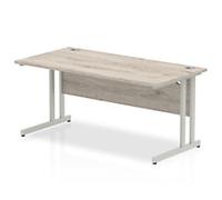 dynamic Impulse Office Desk Rectangular Grey Oak Cantilever 1,600 (W) x 800 (D) x 730 (H) mm MFC (Melamine Faced Chipboard)