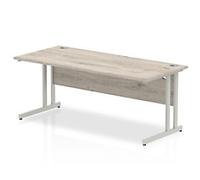 dynamic Impulse Office Desk Rectangular Grey Oak Cantilever 1,800 (W) x 800 (D) x 730 (H) mm MFC (Melamine Faced Chipboard)