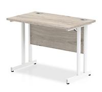 dynamic Impulse Office Desk Rectangular Grey Oak Cantilever 2 Drawers 1,000 (W) x 600 (D) x 730 (H) mm MFC (Melamine Faced Chipboard)