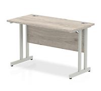 dynamic Impulse Office Desk Rectangular Grey Oak Cantilever 2 Drawers 1,200 (W) x 600 (D) x 730 (H) mm MFC (Melamine Faced Chipboard)