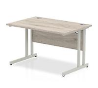 dynamic Impulse Office Desk Rectangular Grey Oak Cantilever 2 Drawers 1,200 (W) x 800 (D) x 730 (H) mm MFC (Melamine Faced Chipboard)