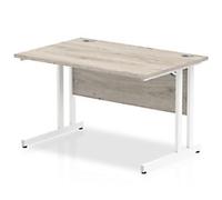 dynamic Impulse Office Desk Rectangular Grey Oak Cantilever 2 Drawers 1,200 (W) x 800 (D) x 730 (H) mm MFC (Melamine Faced Chipboard)