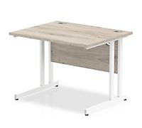 dynamic Impulse Office Desk Rectangular Grey Oak Cantilever 3 Drawers 1,000 (W) x 800 (D) x 730 (H) mm MFC (Melamine Faced Chipboard)