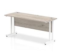 dynamic Impulse Office Desk Rectangular Grey Oak Cantilever 3 Drawers 1,600 (W) x 600 (D) x 730 (H) mm MFC (Melamine Faced Chipboard)