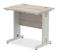 dynamic Impulse Office Desk Rectangular Grey Oak Cantilever 800 (W) x 600 (D) x 730 (H) mm MFC (Melamine Faced Chipboard)