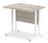 dynamic Impulse Office Desk Rectangular Grey Oak Cantilever 800 (W) x 600 (D) x 730 (H) mm MFC (Melamine Faced Chipboard)