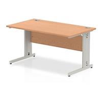 dynamic Impulse Office Desk Rectangular Oak Cantilever 1,400 (W) x 800 (D) x 730 (H) mm MFC (Melamine Faced Chipboard)
