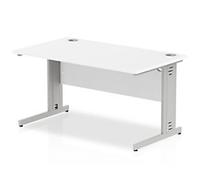 dynamic Impulse Office Desk Rectangular White Cantilever 1,400 (W) x 800 (D) x 730 (H) mm MFC (Melamine Faced Chipboard)