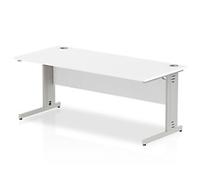 dynamic Impulse Office Desk Rectangular White Cantilever 1,800 (W) x 800 (D) x 730 (H) mm MFC (Melamine Faced Chipboard)